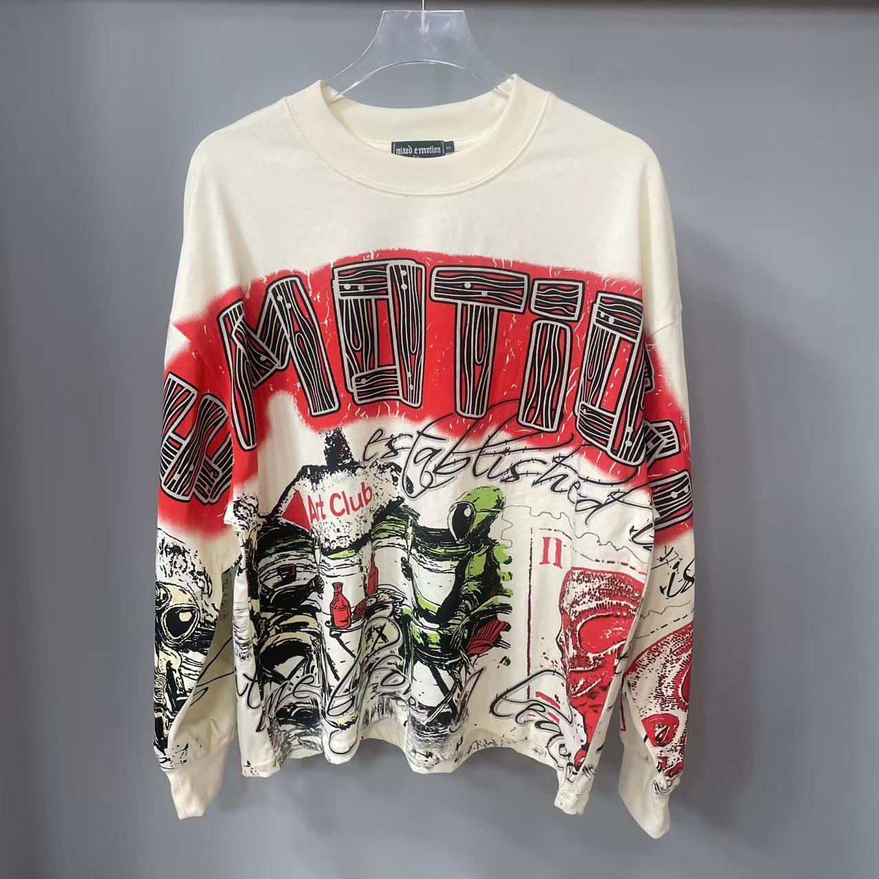 Street Fashion Us - Camiseta de manga larga MIXED-EMOTION de