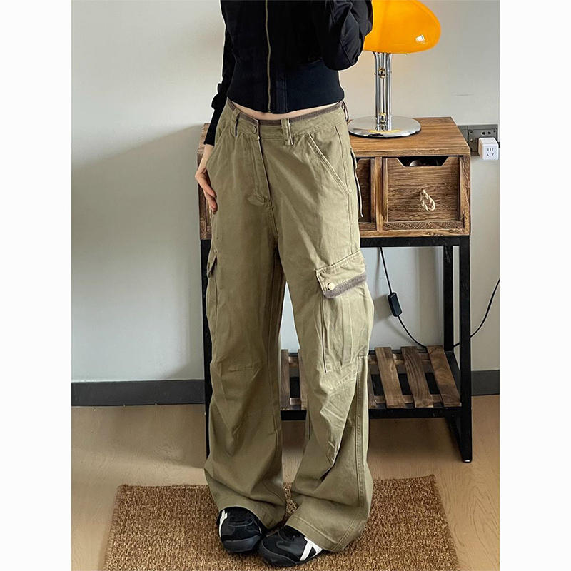 Japanese Street Fashion Female - Nuevos pantalones Cargo holgados de color