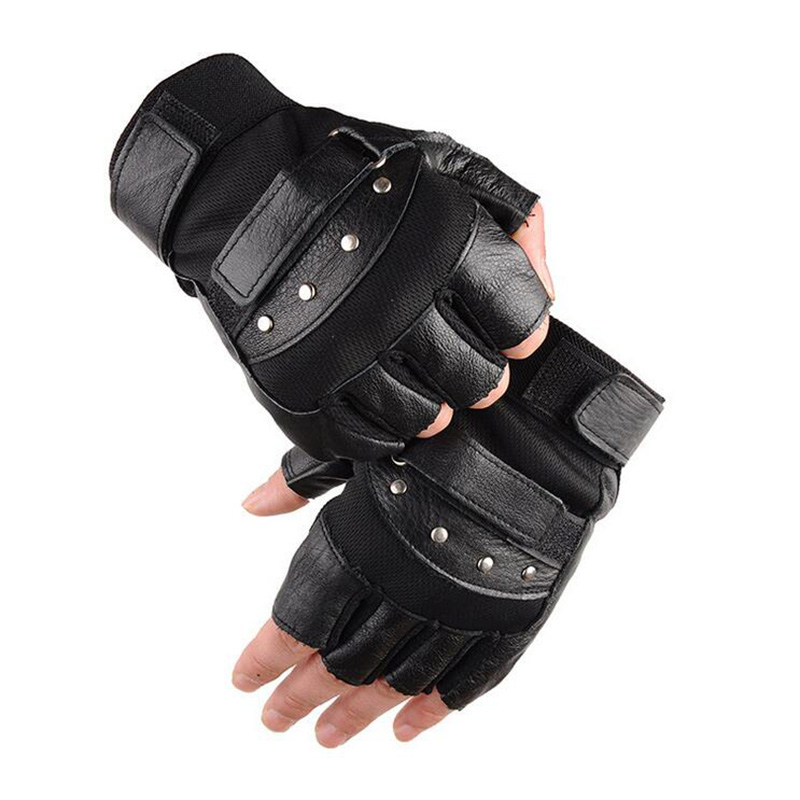 Street Fashion Gloves - Guantes de cuero de medio dedo