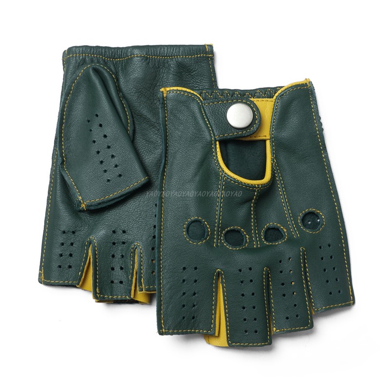 Street Fashion Gloves - Guantes de Piel Genuina de Cabra