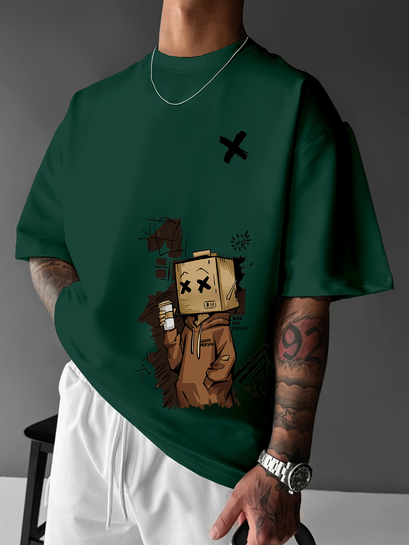 Camiseta de cuello redondo tra - Street Fashion Graffiti reseña y precio