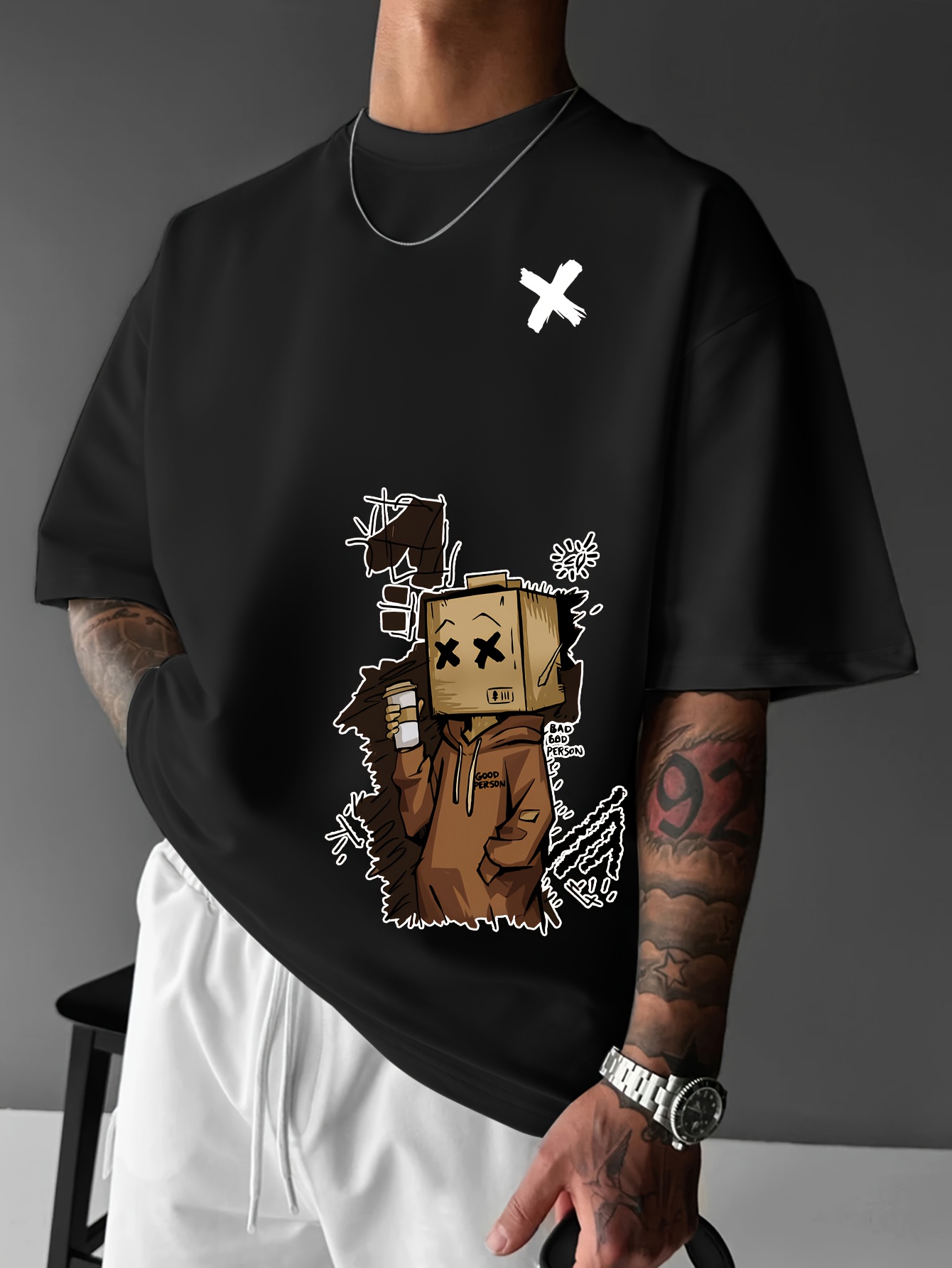 Camiseta de cuello redondo tra - Street Fashion Graffiti reseña y precio