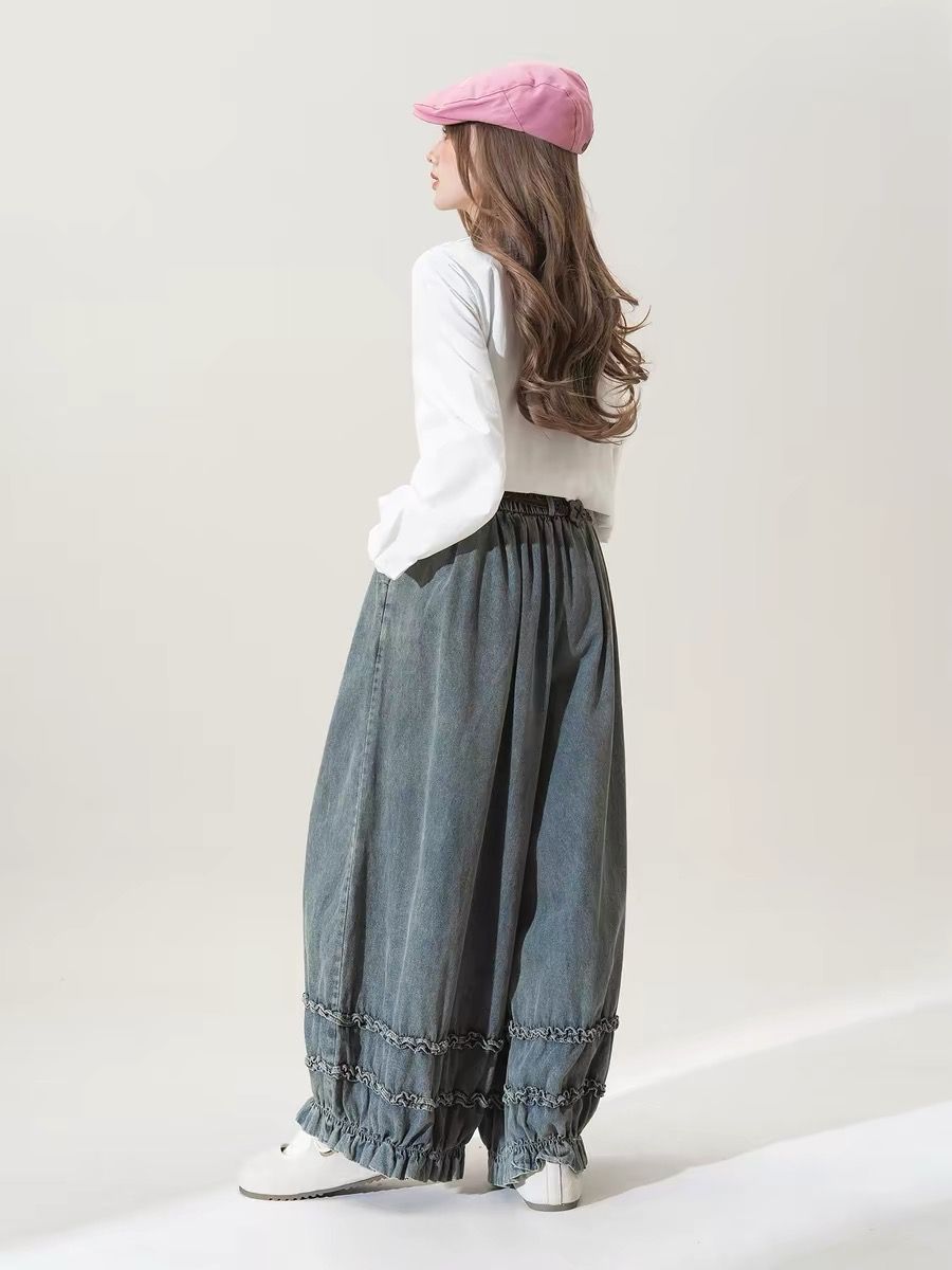 Pantalones holgados de color l - Japanese Street Fashion Female reseña y precio