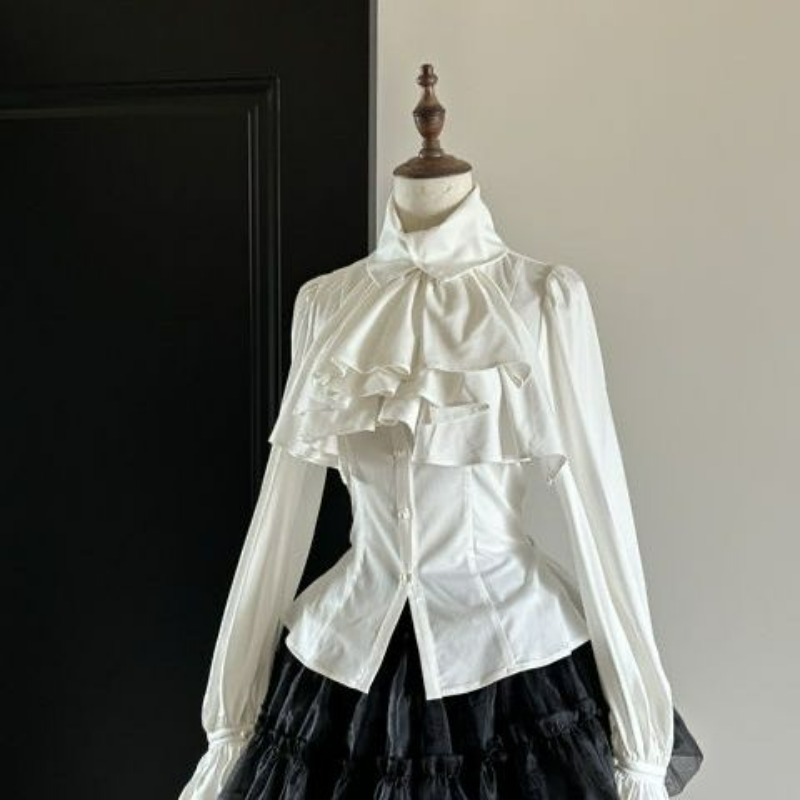Camisa de manga larga con vola - Japanese Street Fashion Female reseña y precio