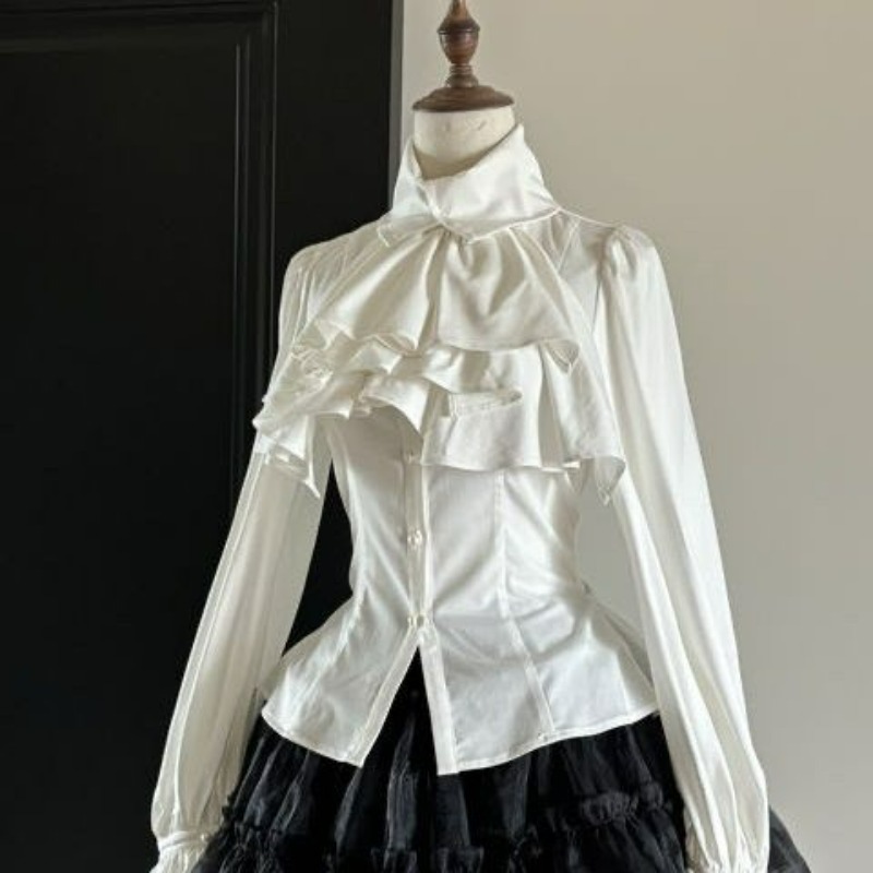 Camisa de manga larga con vola - Japanese Street Fashion Female reseña y precio