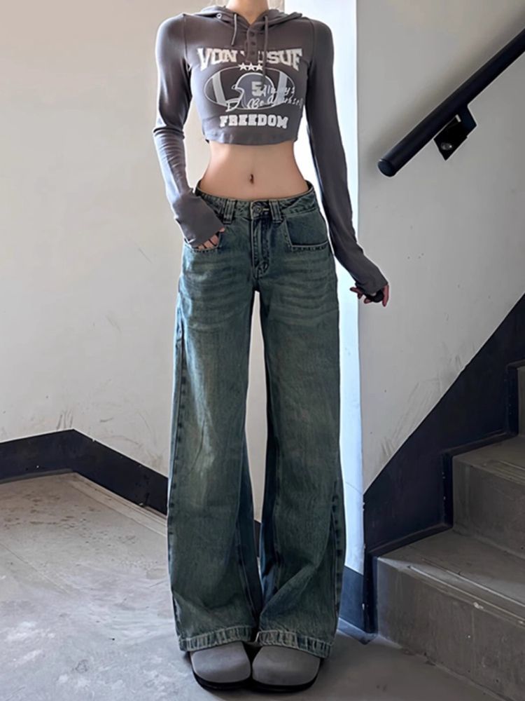 Vaqueros marrones Harajuku Y2K - Japanese Street Fashion Female reseña y precio