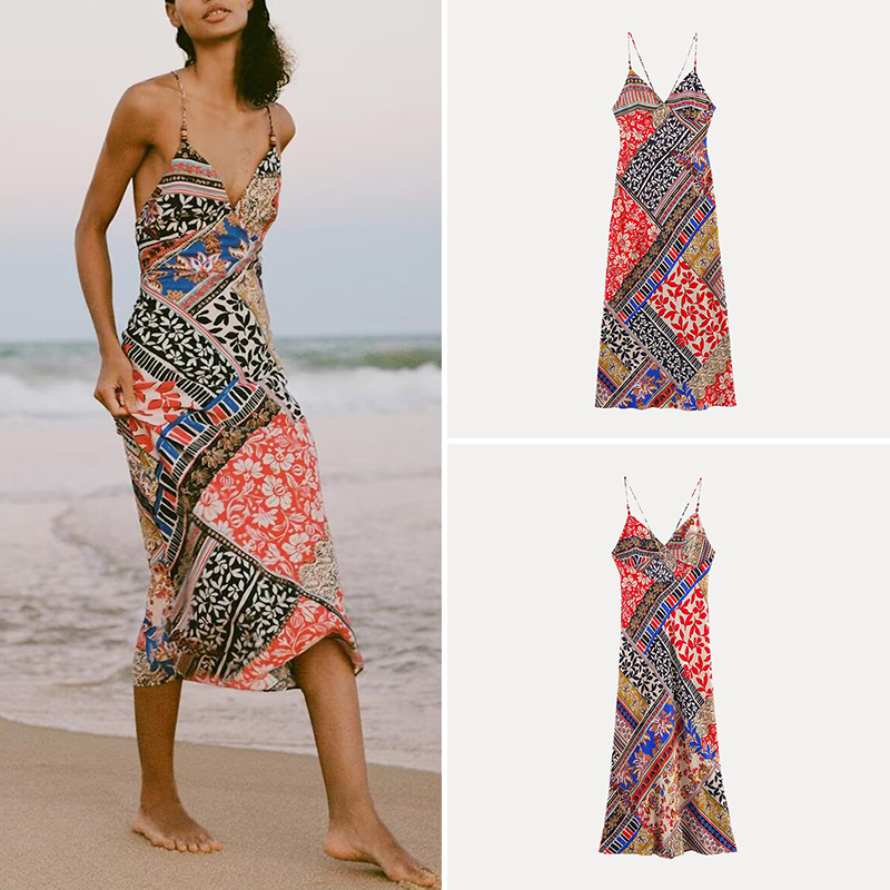Vestido Midi con Estampado de  - Street Fashion Us reseña y precio