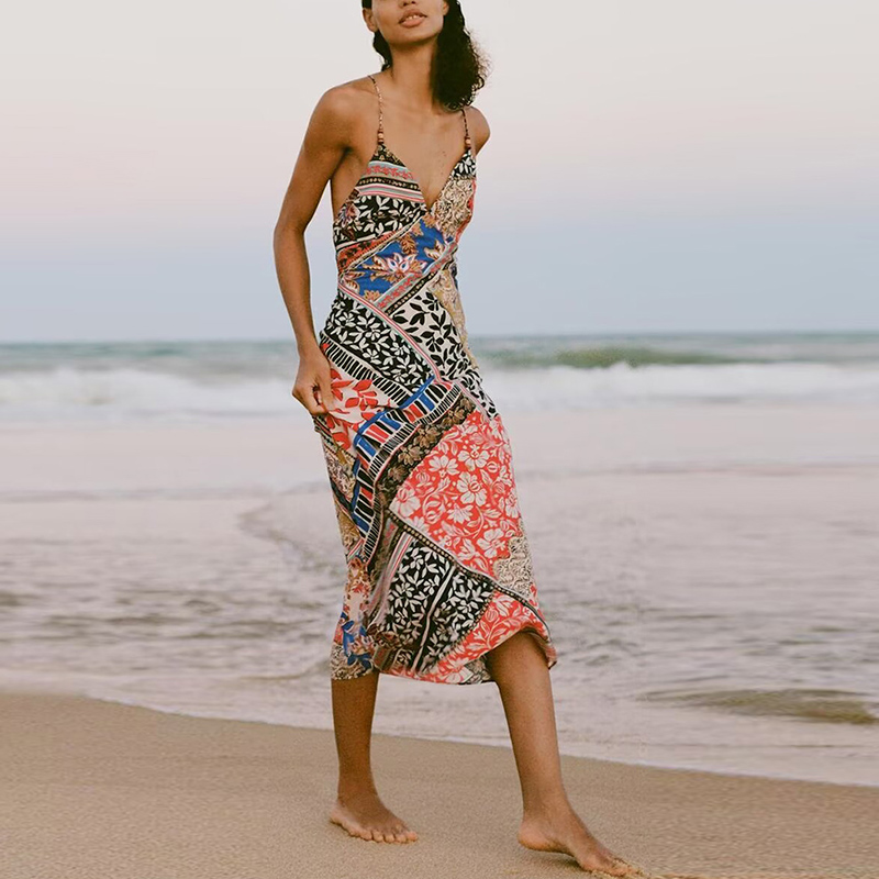 Vestido Midi con Estampado de  - Street Fashion Us reseña y precio